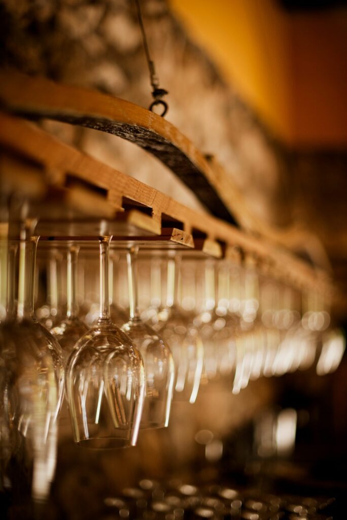 glasses in shelve